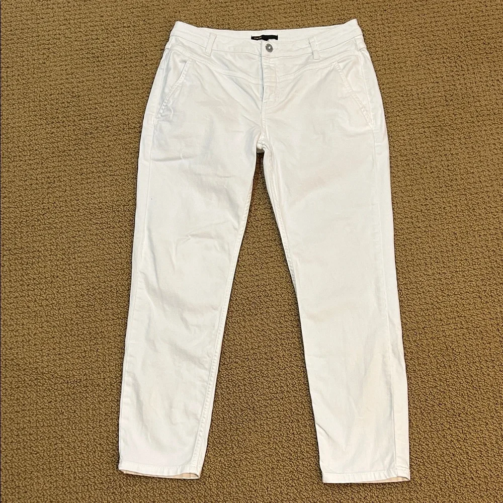 Maje Poesie High Rise Slim Tapered Leg White Jeans size 30